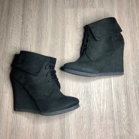 Mossimo Supply Co. Shoes - Mossimo Black Wedge Booties